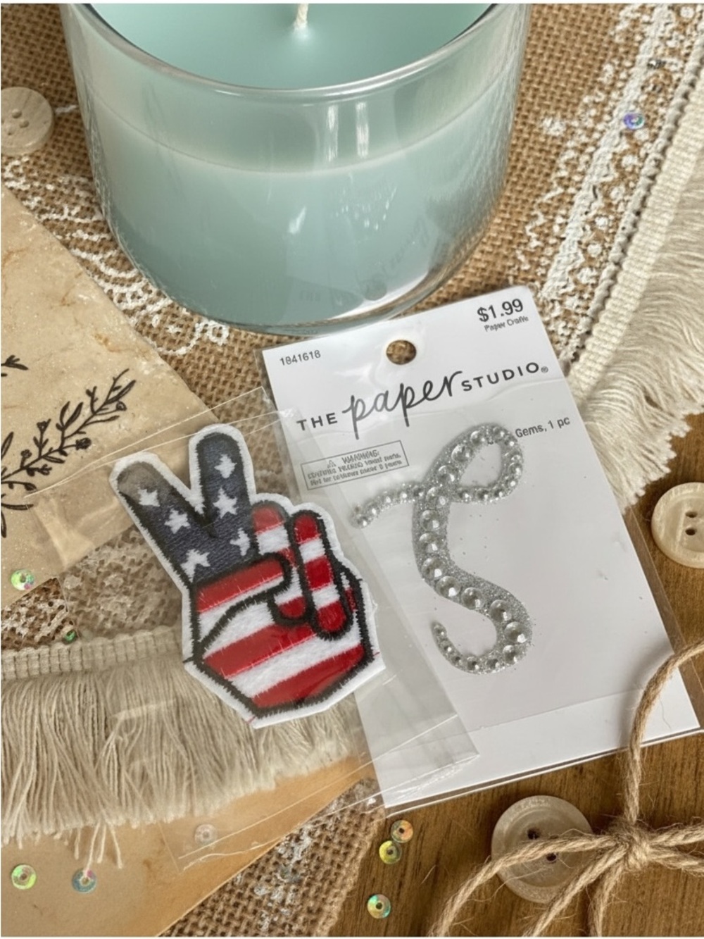 The Paper Studio Peace Patch and Gem Letter